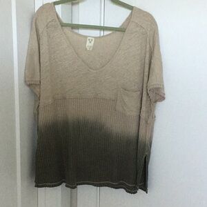 We The Free Tan Boxy Short Sleeve T-Shirt